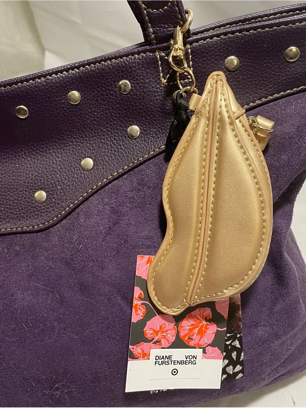 Gold Lips Coin Purse Pouch & Bag Charm by Diane von Furstenberg, NWT💋Limited Ed.